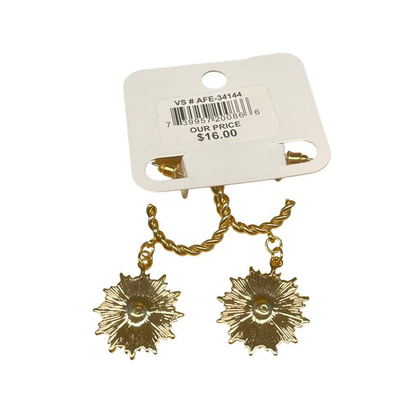 Charming, Charlie MSRP 16 Hypoallergenic Gold-Tone Evil Eye Dangle Earrings With - Picture 5 of 6